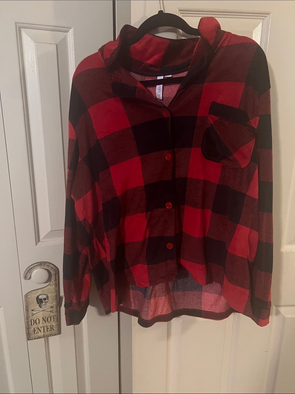 Women’s Red & Black Buffalo Plaid  Button-Up